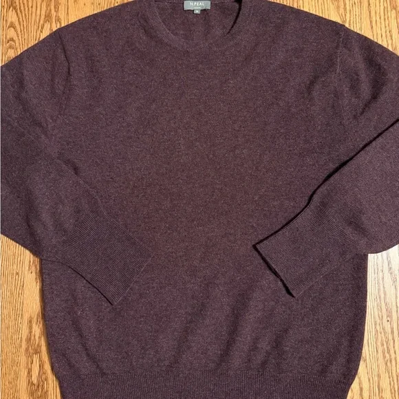 Men's Rich Purple Cashmere Crewneck Sweater - Picture 2 of 3